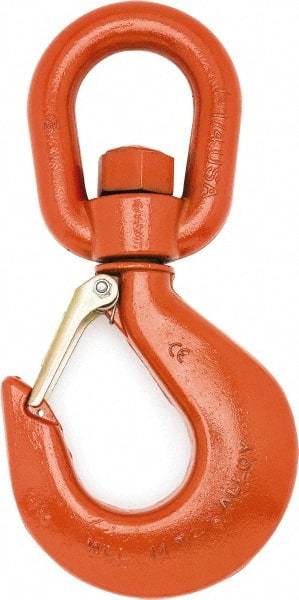 Campbell - #5 Hook, 3 Ton Capacity, Alloy Steel Swivel Hoist Hook - 8-1/4" Long x 4-1/8" Wide - Makers Industrial Supply