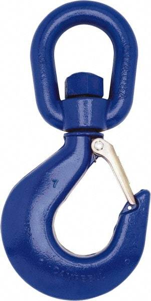 Campbell - #7 Hook, 3 Ton Capacity, Carbon Steel Swivel Hoist Hook - 9-17/32" Long x 5-1/32" Wide - Makers Industrial Supply