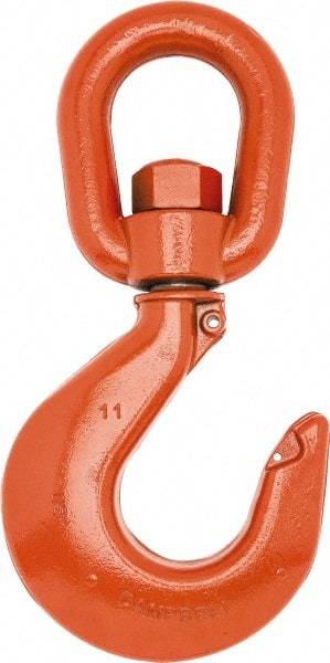 Campbell - #5 Hook, 3 Ton Capacity, Alloy Steel Swivel Hoist Hook - 8-1/4" Long x 4-1/8" Wide - Makers Industrial Supply