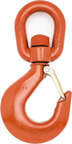 Campbell - #9 Hook, 7 Ton Capacity, Alloy Steel Swivel Hoist Hook - 12-21/32" Long x 6-3/16" Wide - Makers Industrial Supply