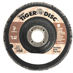 5″ Tiger Disc Abrasive Flap Disc, Flat, Phenolic Backing, 80AO, 7/8″ Arbor Hole - Makers Industrial Supply