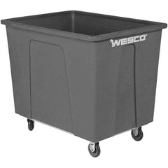 Wesco Industrial Products - 550 Lb Load Capacity, 12 Bushels, Plastic Box Truck - 28" Wide x 38" Long x 35" High, Grey - Makers Industrial Supply