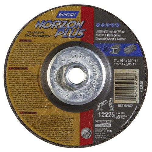 5″ × 1/8″ × 5/8″ NorZon Plus Non-Woven Depressed Center Wheel Type 27 - Makers Industrial Supply