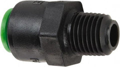 Parker - 1/4" Kynar Check Valve - Inline, Push-to-Connect x MNPT, 300 WOG - Makers Industrial Supply