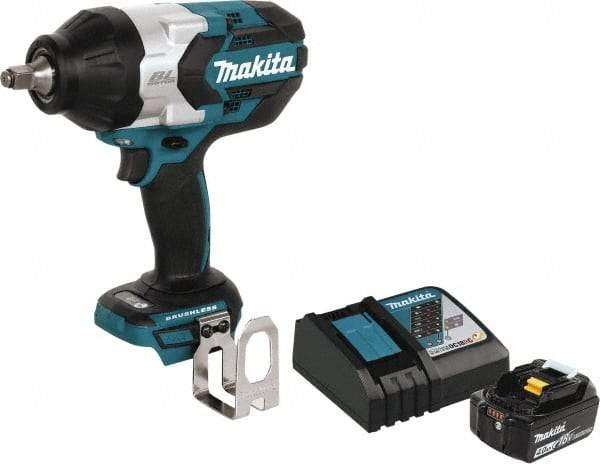 Makita - 1/2" Drive 18 Volt T-Handle Cordless Impact Wrench & Ratchet - 1,700 RPM, 750 Ft/Lb Torque, Lithium-Ion Batteries Included - Makers Industrial Supply