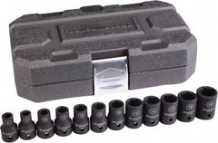 GearWrench - 12 Piece 1/2" Drive Standard Impact Socket Set - 6 Points, 8 to 19mm, Metric Measurement Standard - Makers Industrial Supply