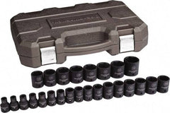 GearWrench - 25 Piece 1/2" Drive Standard Impact Socket Set - 6 Points, 8 to 36mm, Metric Measurement Standard - Makers Industrial Supply