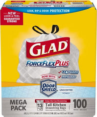 Glad - Pack of (100) 13 Gal 0.9 mil Household/Office Trash Bags - Makers Industrial Supply