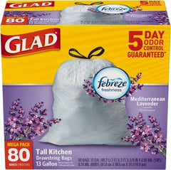 Glad - Pack of (80) 13 Gal 0.95 mil Household/Office Trash Bags - Makers Industrial Supply