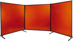 Steiner - 6' Wide x 6' High, 40mm Thickness, Transparent Vinyl Portable Welding Screen - Orange - Makers Industrial Supply