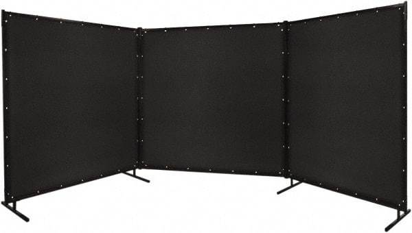 Steiner - 4' Wide x 6' High, Vinyl Laminated Polyester Portable Welding Screen - Black - Makers Industrial Supply