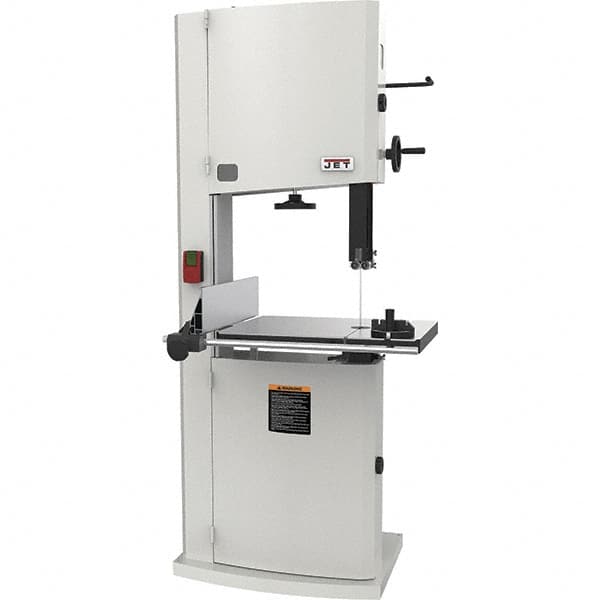 Jet - 20" Throat Capacity, Step Pulley Vertical Bandsaw - 2,530/4,850 SFPM, 5 hp, Single Phase - Makers Industrial Supply