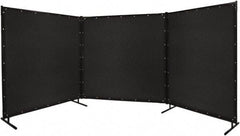 Steiner - 6' Wide x 8' High, Vinyl Laminated Polyester Portable Welding Screen - Black - Makers Industrial Supply