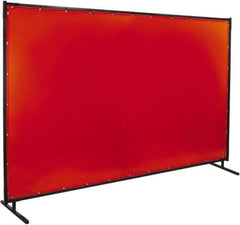 Steiner - 6' Wide x 10' High, 40mm Thickness, Transparent Vinyl Portable Welding Screen - Orange - Makers Industrial Supply