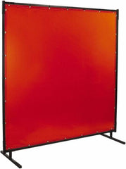 Steiner - 8' Wide x 8' High, 40mm Thickness, Transparent Vinyl Portable Welding Screen - Orange - Makers Industrial Supply