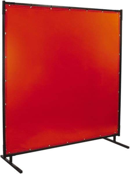 Steiner - 4' Wide x 6' High, 14mm Thickness, Transparent Vinyl Portable Welding Screen - Orange - Makers Industrial Supply