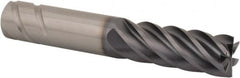 Kennametal - 1/2", 6 Flute, Single End, Solid Carbide, 0.03" Corner Radius End Mill - 3" OAL, 38° Helix, Right Hand Flute, 1-1/4" LOC, Right Hand Cut - Makers Industrial Supply