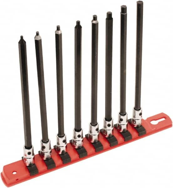 Wiha - 8 Piece 1/4" Drive Inch Hex Bit Socket Set - 3/32 to 1/4" Hex - Makers Industrial Supply