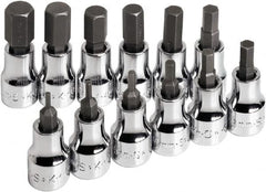 SK - 12 Piece 3/8" Drive Metric Hex Bit Socket Set - 2 to 12mm Hex - Makers Industrial Supply