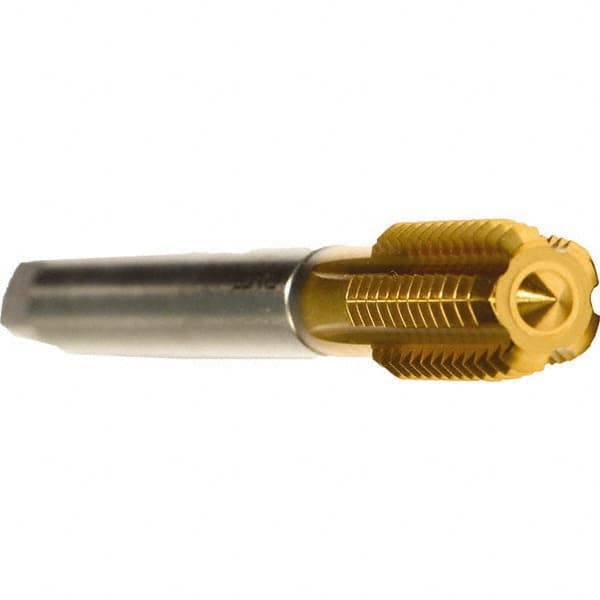 Emuge - 5/8-18 UNF 2BX Modified Bottoming Thread Forming Tap - Cobalt, TiN Finish, 3.937" OAL, 0.866" Thread Length, Right Hand Thread, Series Druck - Makers Industrial Supply