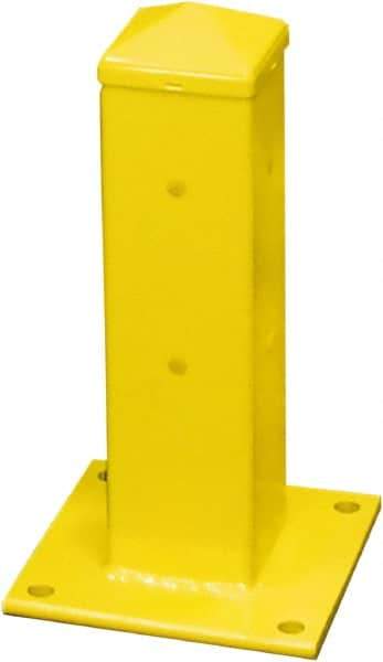 Hallowell - 18" High, Yellow Steel Post Protector - 7" Wide x 7" Long Mounting Plate, 13 Lb - Makers Industrial Supply