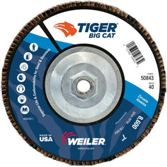 7″ Big Cat Abrasive Flap Disc, Flat, Phenolic Backing, 40Z, 5/8″-11 UNC Nut - Makers Industrial Supply