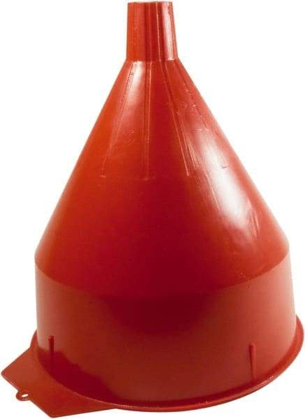 Funnel King - 6 Qt Capacity Polyethylene Funnel - 8-1/4" Mouth OD, 1-5/16" Tip OD, 1-5/8" Straight Spout, Red - Makers Industrial Supply