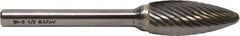 M.A. Ford - 5/16" Cut Diam, 1/4" Shank Diam, Flame Head Double Cut Burr - Carbide, Radius End, 3/4" LOC, 6-3/4" OAL - Makers Industrial Supply