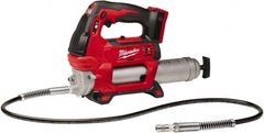 Milwaukee Tool - 10,000 Max psi, Flexible Battery-Operated Grease Gun - 14 oz Capacity, 31 Strokes per oz, Includes Grease Gun, Gauge Hose Assembly & Coupler - Makers Industrial Supply