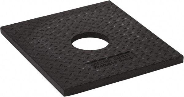 PRO-SAFE - 17-1/2 & 15-1/2" Wide x 1-1/4" High Rubber Trim Line Channelizer Base - 10 Lb, Black - Makers Industrial Supply