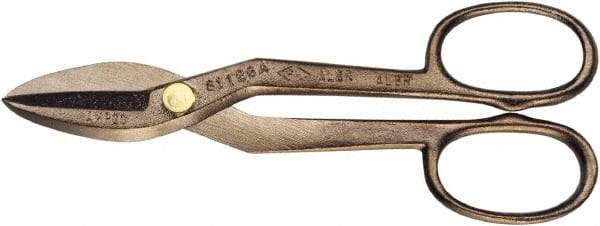 Ampco - 4-1/2" Length of Cut, Straight Pattern Tinner's Snip - 14" OAL, Nickel Aluminum Bronze Blade - Makers Industrial Supply