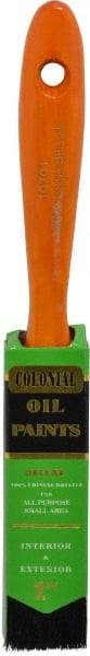 Premier Paint Roller - 1" Flat Hog Varnish Brush - 2-1/4" Bristle Length, 6-1/4" Wood Handle - Makers Industrial Supply