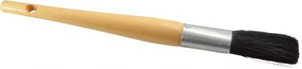 Premier Paint Roller - 1/2" Oval Hog Sash Brush - 2-1/4" Bristle Length, 6" Wood Handle - Makers Industrial Supply