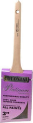 Premier Paint Roller - 3" Angled Synthetic Sash Brush - 3-1/4" Bristle Length, 9" Wood Rattail Handle - Makers Industrial Supply