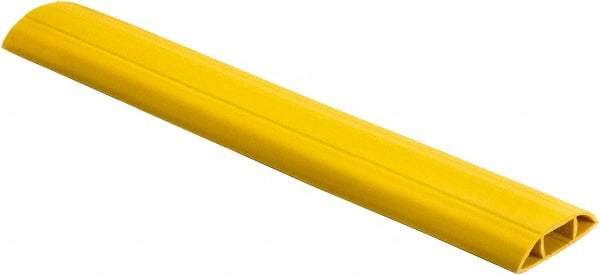 Hubbell Wiring Device-Kellems - 1 Channel, 5 Ft Long, 1-1/4" Max Compatible Cable Diam, Yellow PVC On Floor Cable Cover - 142.24mm Overall Width x 43.18mm Overall Height, 45.98mm Channel Width x 1-1/4" Channel Height - Makers Industrial Supply