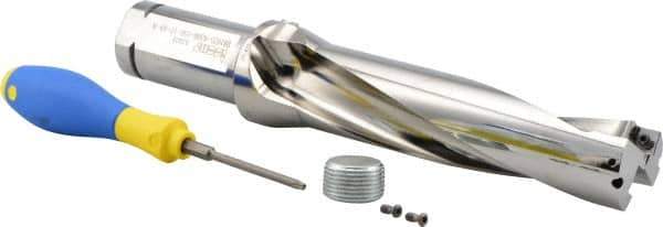 Iscar - 6-1/2" Max Drill Depth, 4xD, 1-5/8" Diam, Indexable Insert Drill - 2 Inserts, 1-1/2" Shank Diam, Straight Shank - Makers Industrial Supply