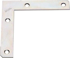 National Mfg. - 5" Long x 7/8" Wide Steel Corner Braces - Zinc Plated Finish - Makers Industrial Supply