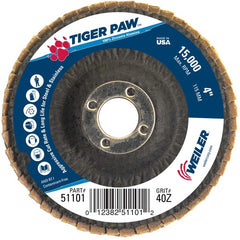 4″ Tiger Paw Abrasive Flap Disc, Flat, Phenolic Backing, 40Z, 5/8″ Arbor Hole - Makers Industrial Supply