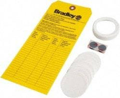 Bradley - Paper, Foam & Plastic Plumbed Wash Station Refill Kit - Yellow & White Matting, Includes Replacement Cap, Inspection Tag, (9) Foam Liners - Makers Industrial Supply