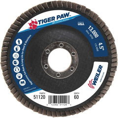 ‎4-1/2″ Tiger Paw Abrasive Flap Disc, Angled, Phenolic Backing, 60Z, 7/8″ Arbor Hole - Makers Industrial Supply