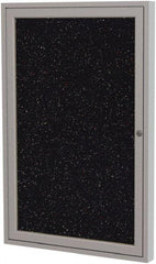 Ghent - 24" Wide x 18" High Enclosed Cork Bulletin Board - Rubber, Confetti (Color) - Makers Industrial Supply