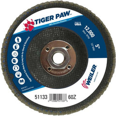 5″ Tiger Paw Abrasive Flap Disc, Flat, Phenolic Backing, 60Z, 5/8″-11 Arbor Hole - Makers Industrial Supply