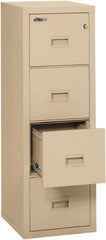 FireKing - 17-3/4" Wide x 52-3/4" High x 22-1/8" Deep, 4 Drawer Vertical File - Steel, Parchment - Makers Industrial Supply