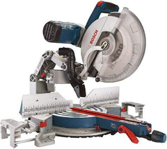 Bosch - 15 Amp, 3,800 RPM, 45° Right Double Bevel Sliding Miter Saw - 12" Blade Diam - Makers Industrial Supply