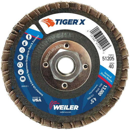 4 1/2 TIGER X FLAP DISC - Makers Industrial Supply