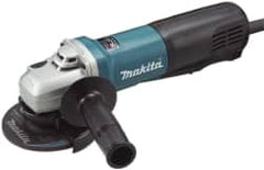 Makita - 4-1/2" Wheel Diam, 11,500 RPM, Corded Angle & Disc Grinder - 5/8-11 Spindle, 120 Volts, 13 Amps - Makers Industrial Supply