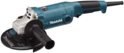 Makita - 6" Wheel Diam, 10,000 RPM, Corded Angle & Disc Grinder - 5/8-11 Spindle, 120 Volts, 10.5 Amps - Makers Industrial Supply