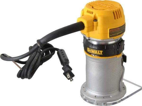 DeWALT - 16,000 to 27,000 RPM, 1.25 HP, 7 Amp, Fixed Base Electric Router - 115 Volts, 1/4 Inch Collet - Makers Industrial Supply