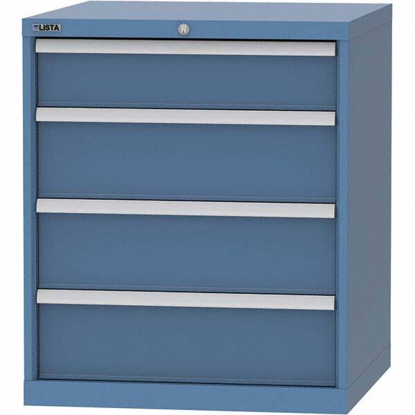 LISTA - 4 Drawer, 45 Compartment Bright Blue Steel Modular Storage Cabinet - Makers Industrial Supply