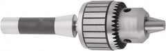 Accupro - JT3, 1/16 to 1/2" Capacity, Tapered Mount Steel Drill Chuck - Keyed, R8 Shank, 61.98mm Sleeve Diam, 7-33/64" Open Length - Exact Industrial Supply